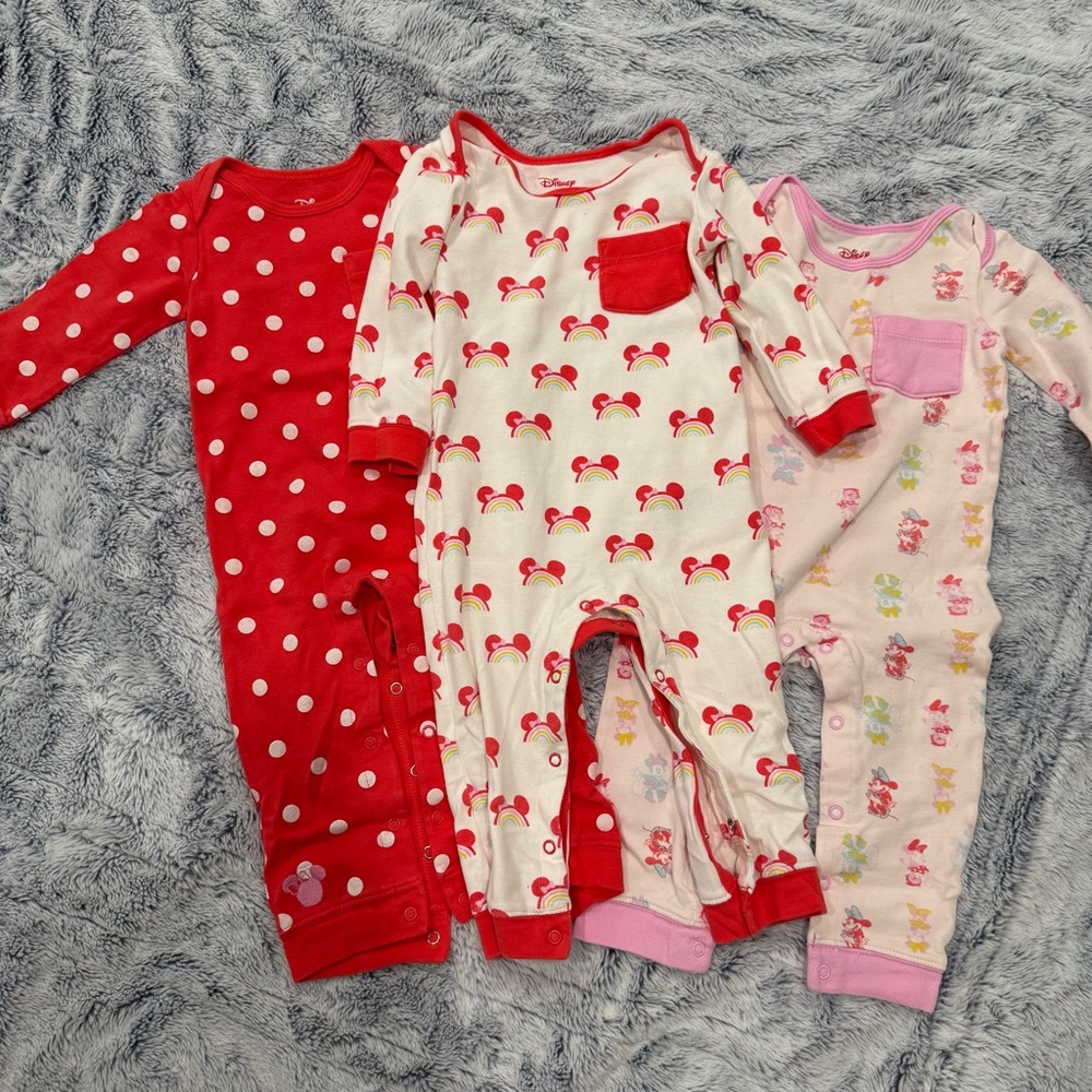 Lot of 6  Pairs Toddler Girl Pajamas Disney Minnie Mouse Bundle